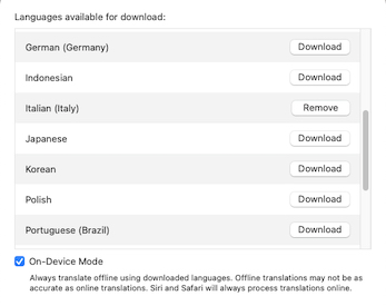 Doing secure offline machine translation with macOS